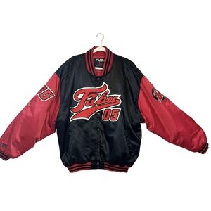 Vintage FUBU Jacket Mens 3XL Black Red 05 Varsity‎ Bomber Satin Hip Hop 90s